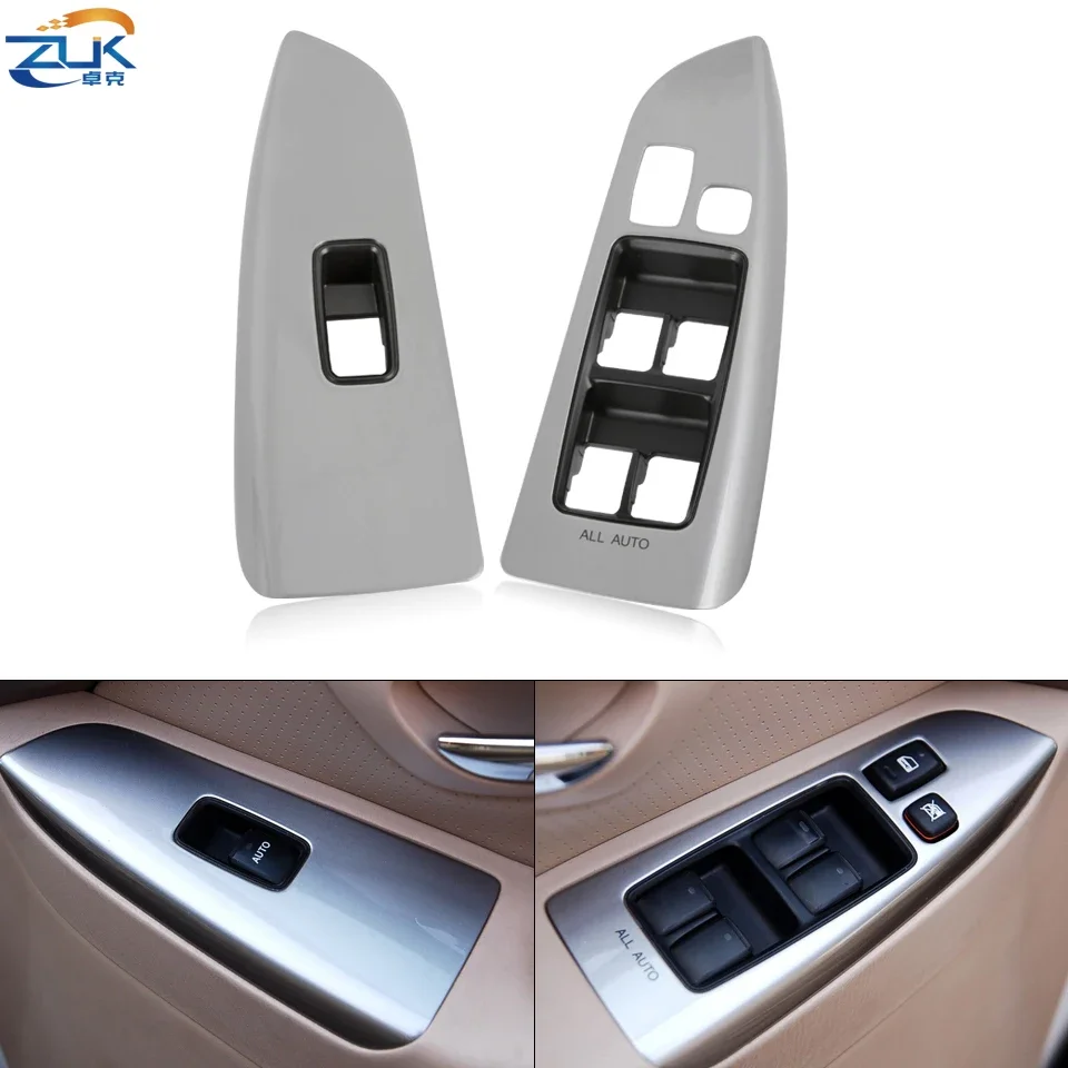 ZUK Car Window Lift Control Switch Panel Frame Cover For Toyota Land Cruiser Prado LC120 2003 2004 2005 2006 2007 2009 