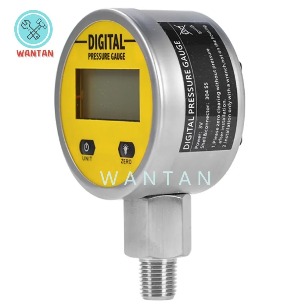 Medidores de presión con pantalla Digital, medidor de prueba hidráulica de presión de aceite para Gas, agua, combustible y líquido, 3V, 25bar/2,5 MPa, 2 puntos de rosca, 1 unidad