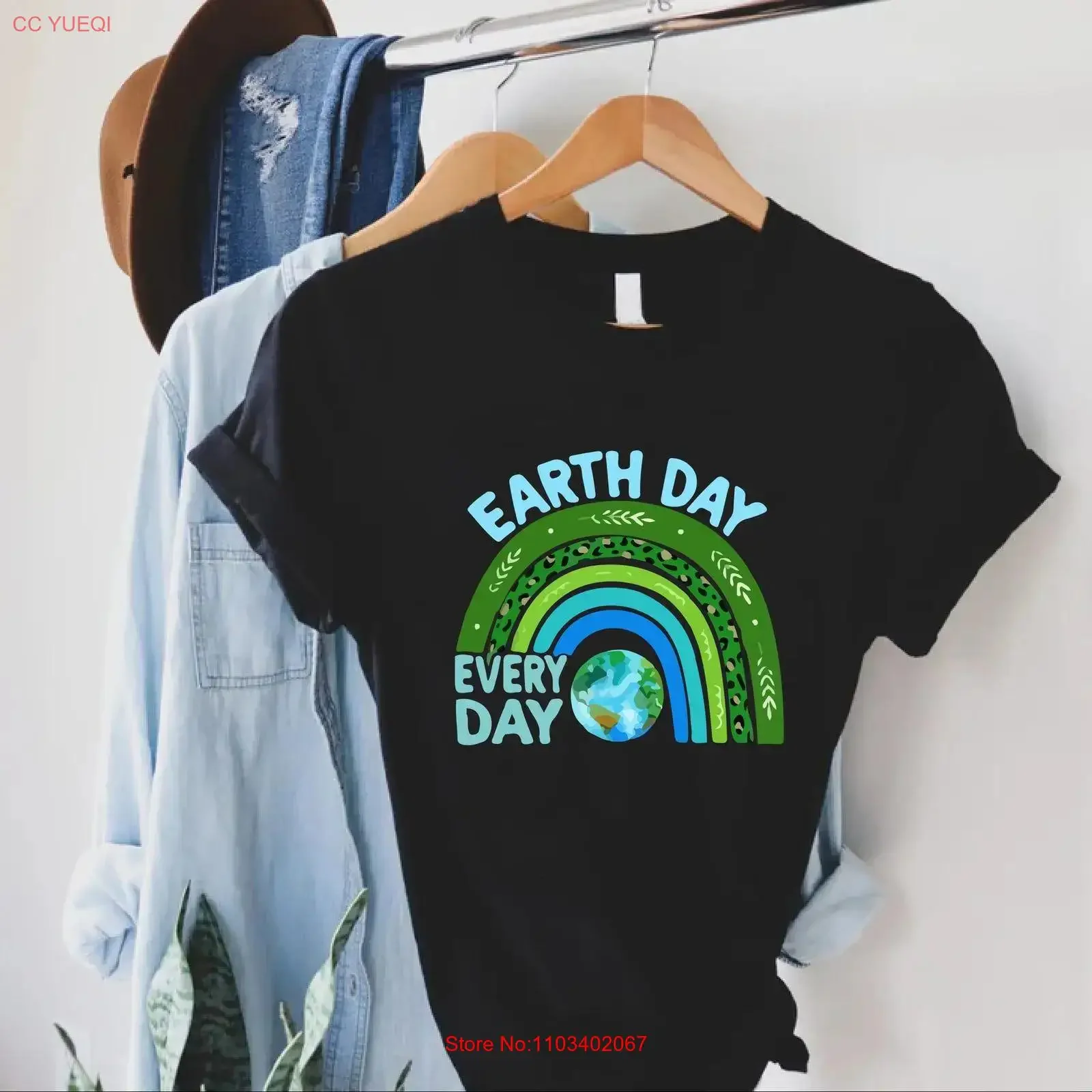 T-shirt Earth Day Everyday pour hommes et femmes, t-shirt vintage lavé pour hommes et femmes, pour la sensibilisation aux questions environnementales, pour protéger la planète, à porter au quotidien