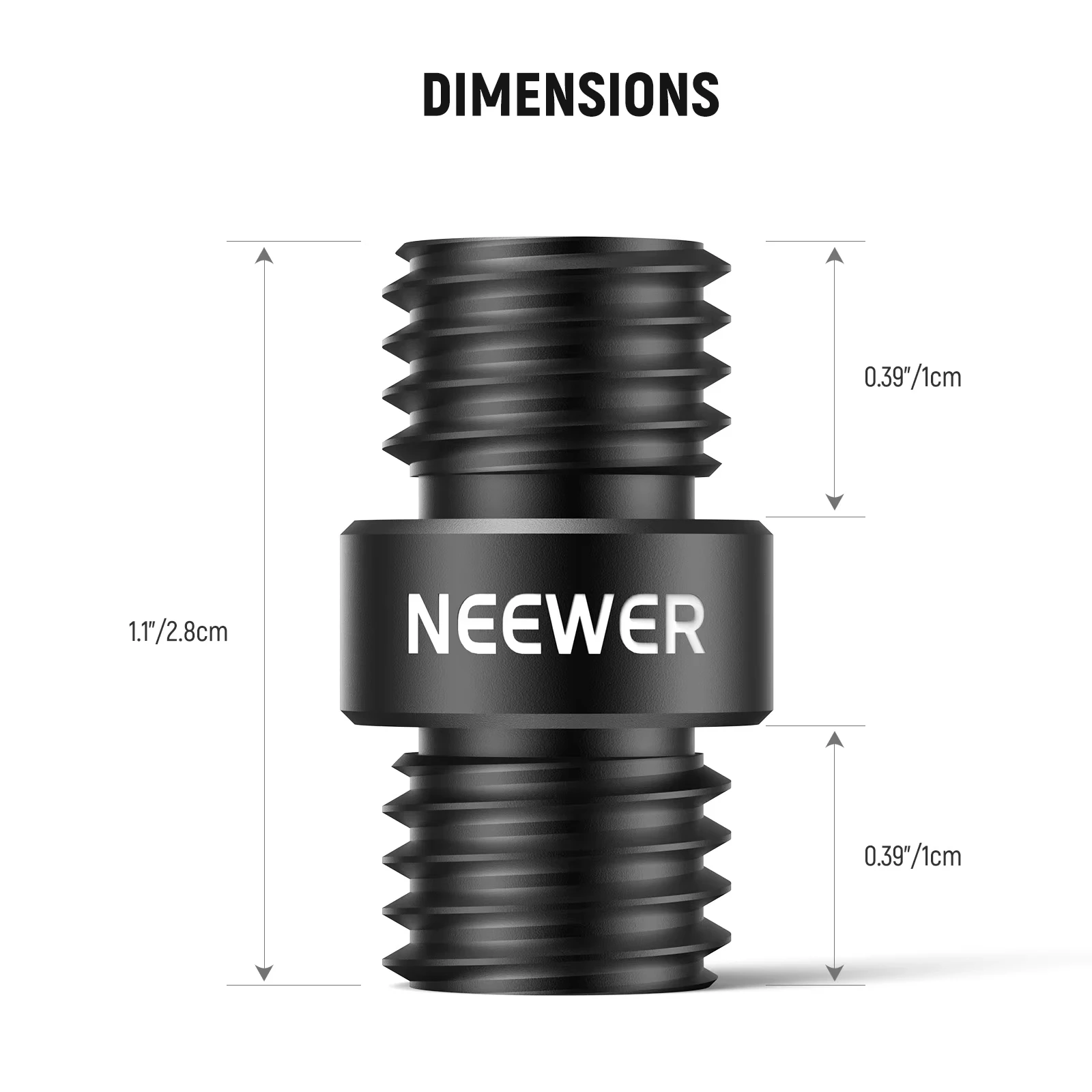 NEEWER 15mm 로드 커넥터, 숄더 리그 및 비디오 리그의 15mm 지지 로드 확장용 2/4 Pcs M12x1.5 커넥터