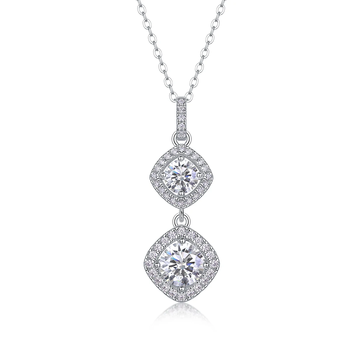 925 sterling silver jewelry, elegant sparkling stone pendant necklace, fashionable and delicate wild collarbone chain