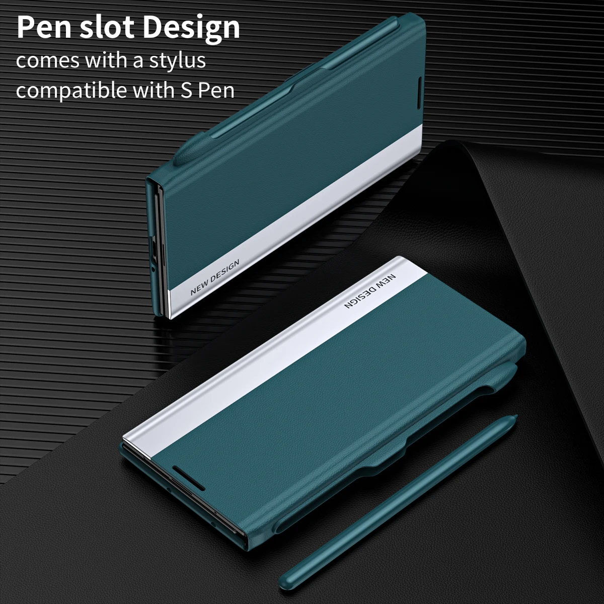 

Smart View Flip Leather Cover for Samsung Galaxy Z TriFold Tri Fold Case with Pen Slot Stand Protection Capa Funda