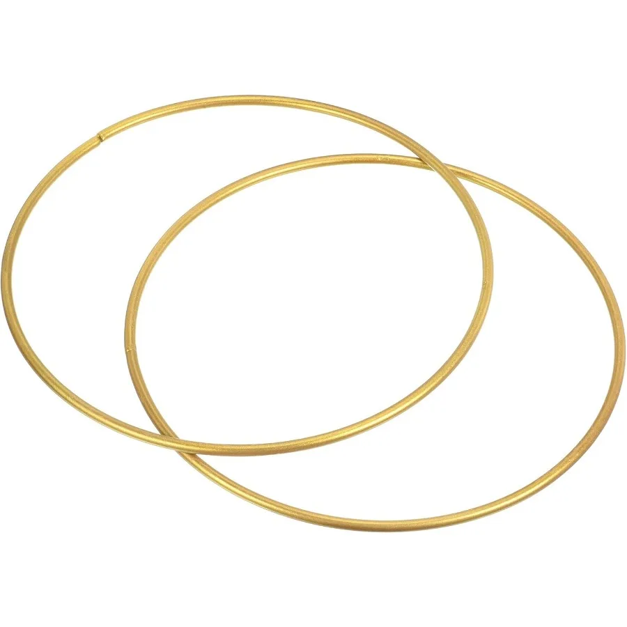 Patikil 7 Ih Round Metal Floral Hoop 2 Pcs Plated Wreath Frame Macrame Ring For…