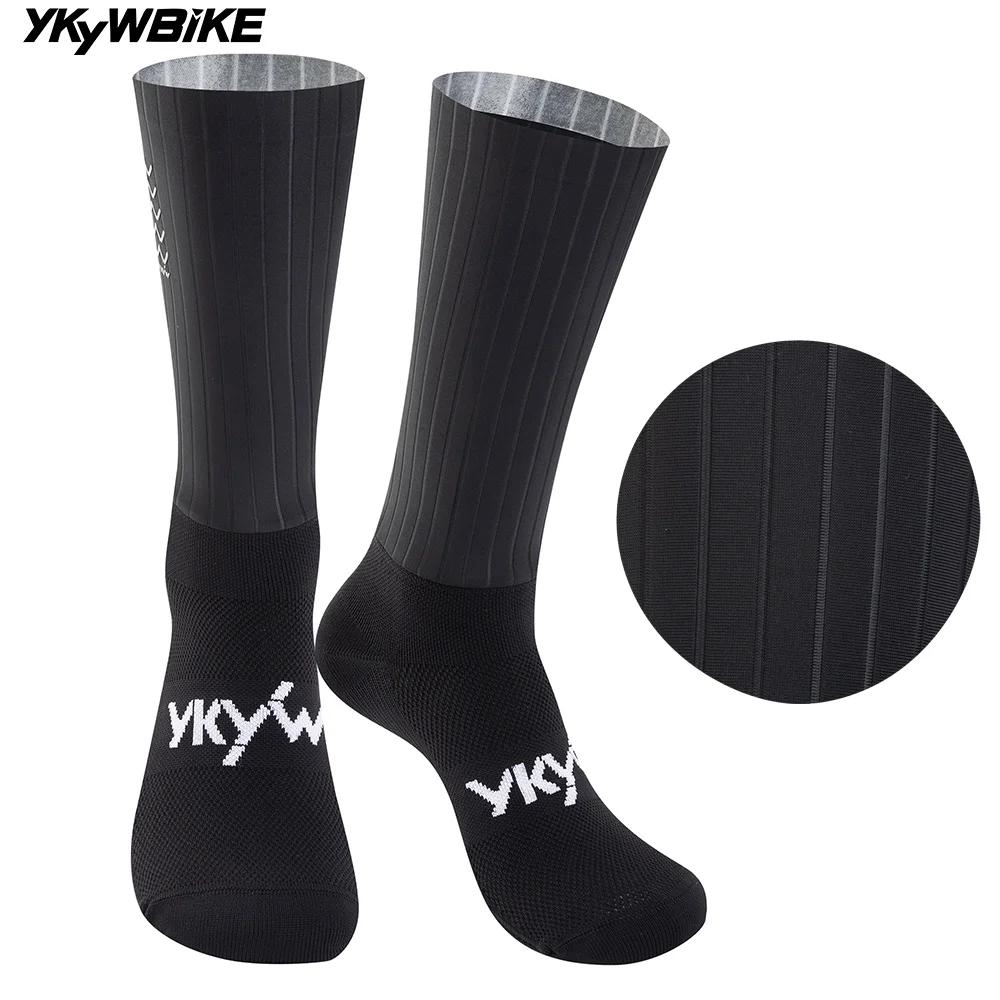 AliExpress YKYWBIKE 2026 Cycling Socks Non-Slip Stripe Road Bike MTB Socks Pro Racing Aero Spoke Sports Socks Wider  Outdoors Bicycle Socks