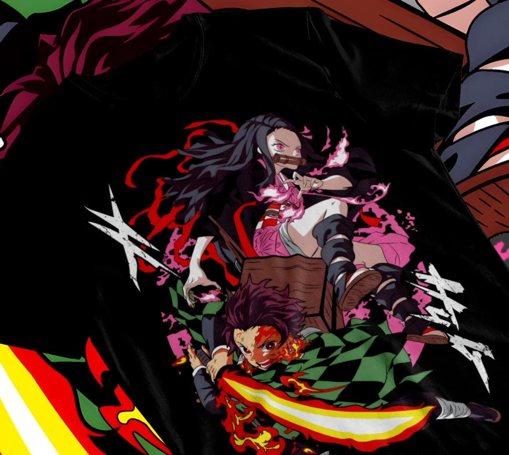 Tanjiro Nezuko T-Shirt Demon Slayer Kimetsu No Yaiba Manga Soft Tee All Sizes