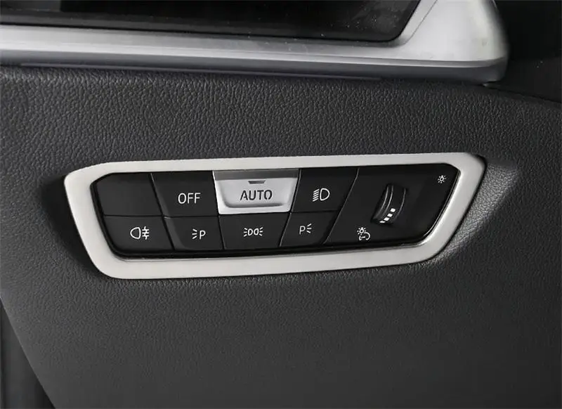 For BMW G20 G28 Car Headlight Inner Switch Buttons Frame Decorative Trim Covers Stainless Steel Interior Trim Auto Accessoriess