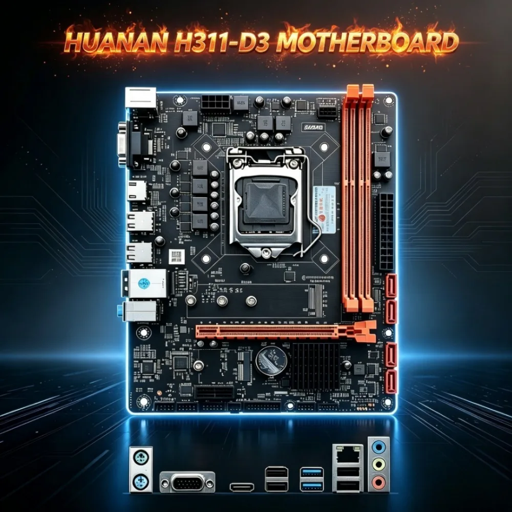 HUANANZHI H311-D3 LGA1151 DDR3(16GB Motherboard M.2 NVMe Micro ATX for Intel Core Pentium Celeron 6th 7th 8th 9th Gen CPU Chioce