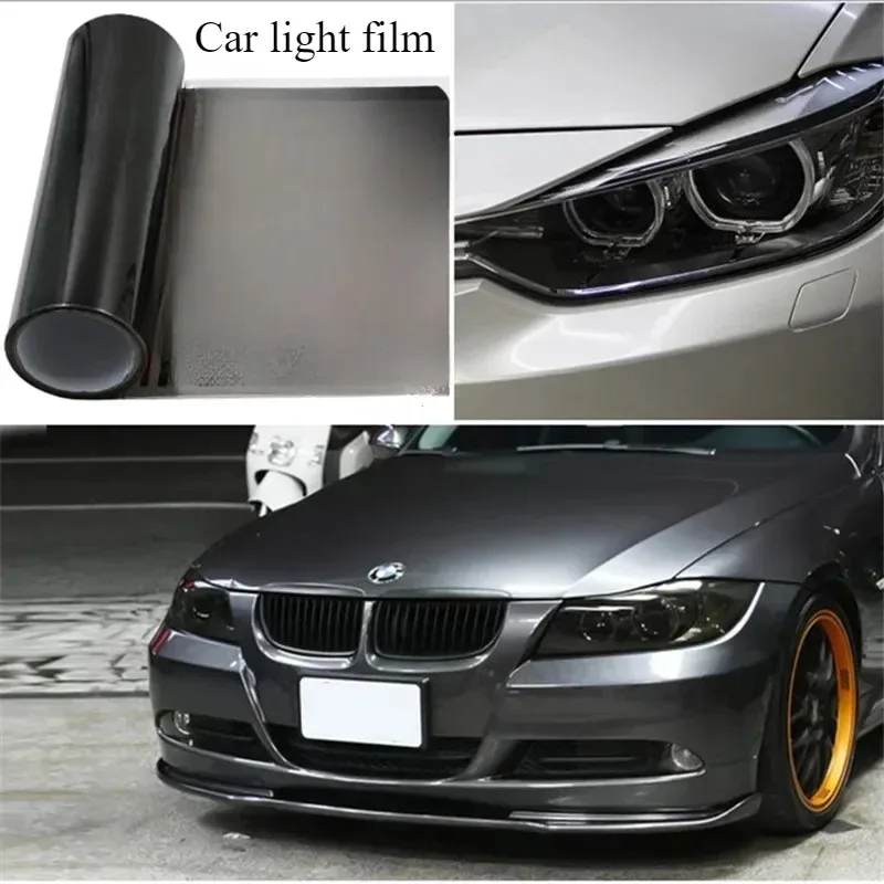 Car Light Film Car Headlight Fog Light Taillight Smoke Black Tint Vinyl Film Self-Adhesive Motorcycle Vinyl Wrap Car Decoration