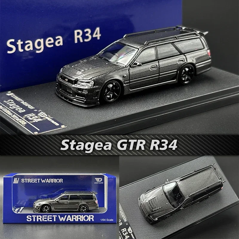 

SW In Stock 1:64 Stagea GTR Skyline R34 Wagon Carbon Diecast Diorama Car Model Collection Miniature Toys Street Weapon