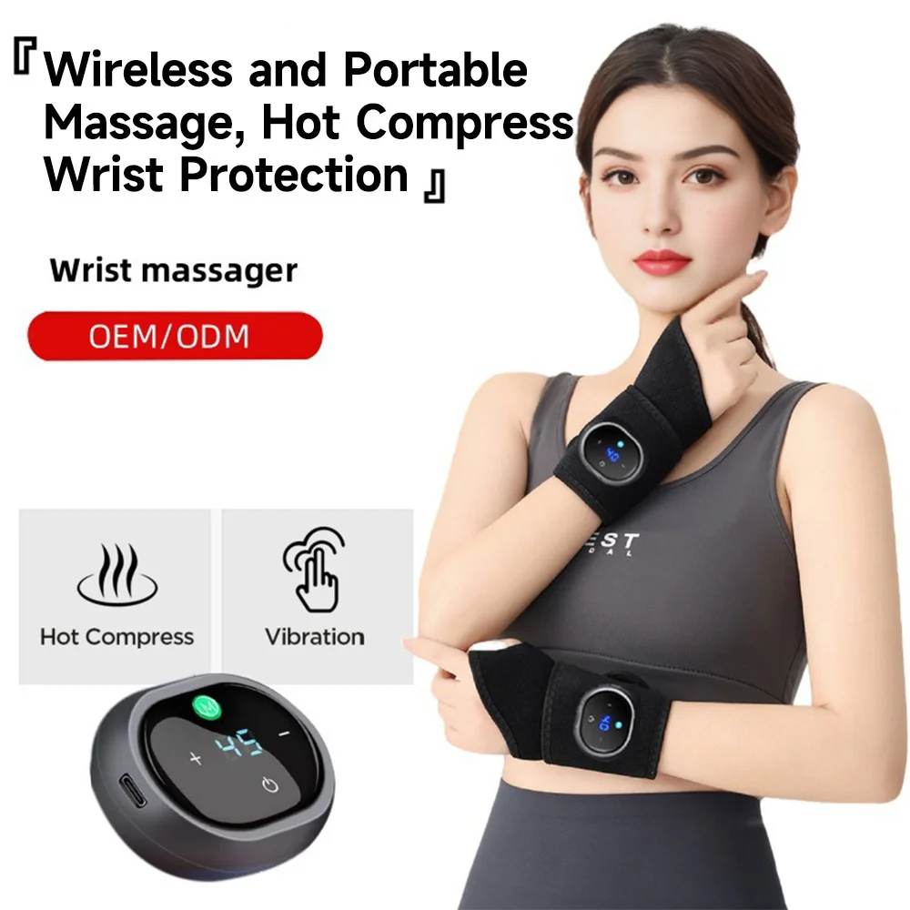 

Electric Wrist Massager Wrist Brace Protector Wrap Heating Vibration Massage Relieves Tenosynovitis Carpal Tunnel Fatigue Relief