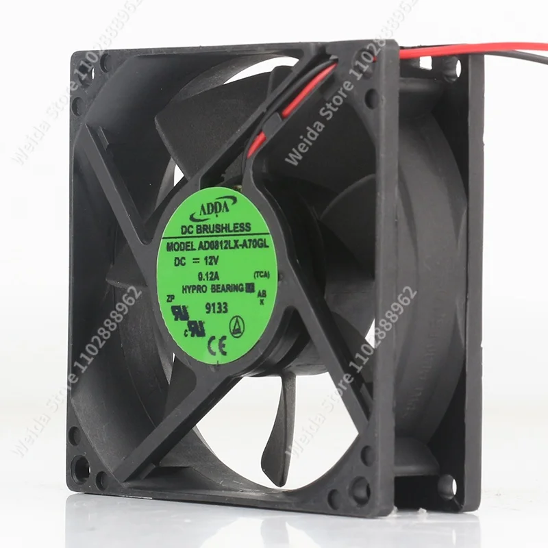 Cooling fan ADDA 5V 24V 48V DC 12V 0.12A AC EC 8025 8CM 80X80X25MM Dahua hard disk recorder motherboard inverter AD0812LX-A70GL