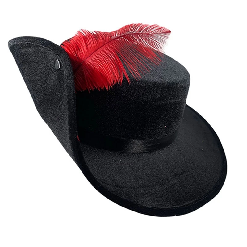 Pirate Captain Hat with Feather Decorations for Adults Perfect for Masquerade Parties Cosplay Events and Role-Playing