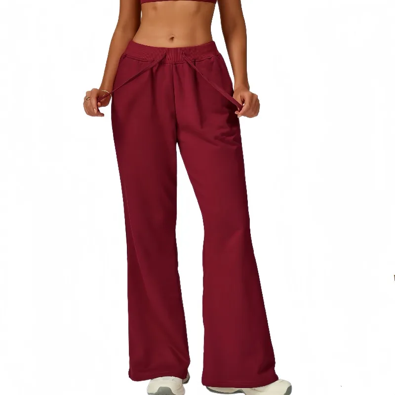 

Спортивные спортивные штаны свободного кроя с высокой талией и карманами на шнурке, повседневные брюки прямого кроя, универсальные спортивные брюки для женщин