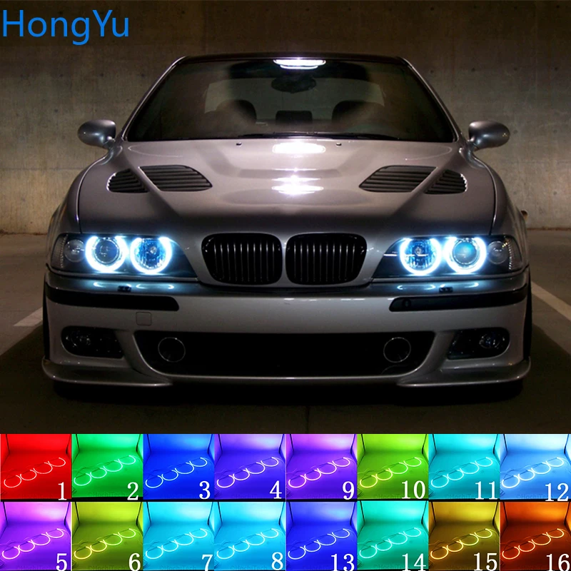 

For BMW 5 series E39 OEM 2001 2002 2003 Multi-color Led Angel Eyes Kit RGB Rings Daytime Running Light DRL