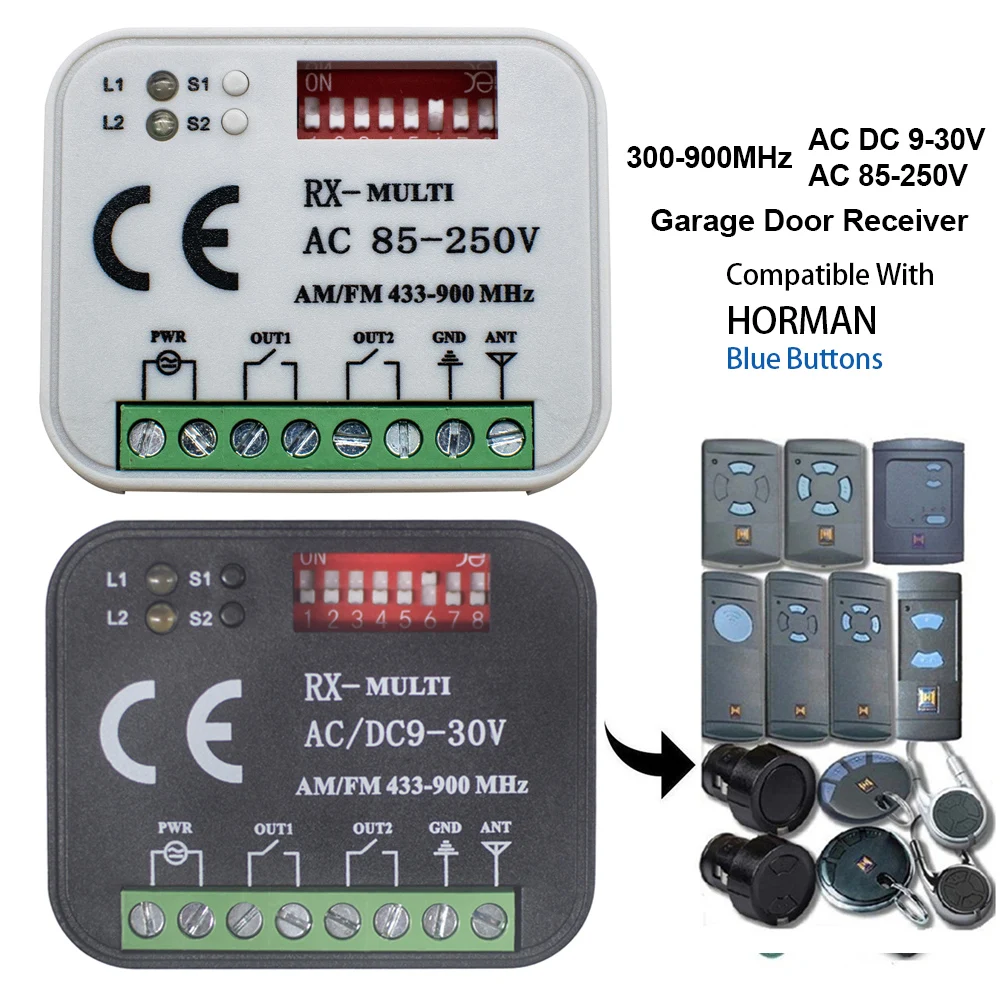 

HORMANN 868 МГц HS2 HS4 HSE2 HSM4 HSZ1 HSZ2 HSP4 Приемник гаражных ворот 868,3 МГц Приемник дистанционного управления 2 канала Релейный переключатель