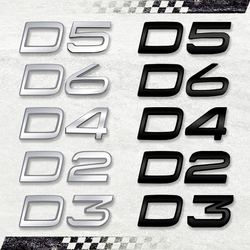 3d adesivo do carro d5 d4 d6 d3 d2 emblema de metal traseiro emblema decalque para volvo xc60 xc90 xc40 xc70 s80 s90 s60 v90 v60 v40 v70 b5 b4 awd