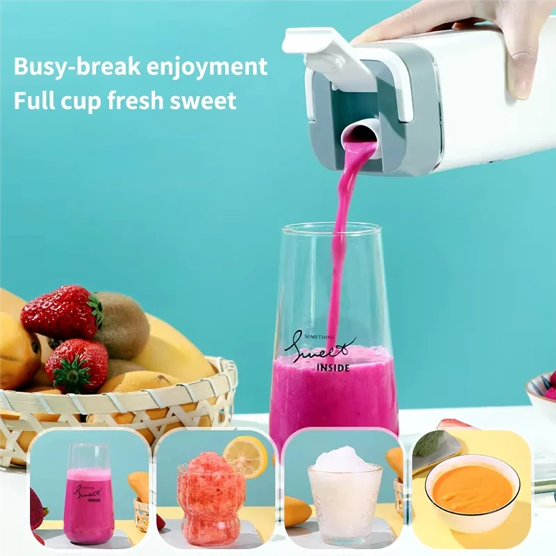 ABKR-Portable Electric Juicer Smoothies Mixer Multifunctional Juice Maker Machine White