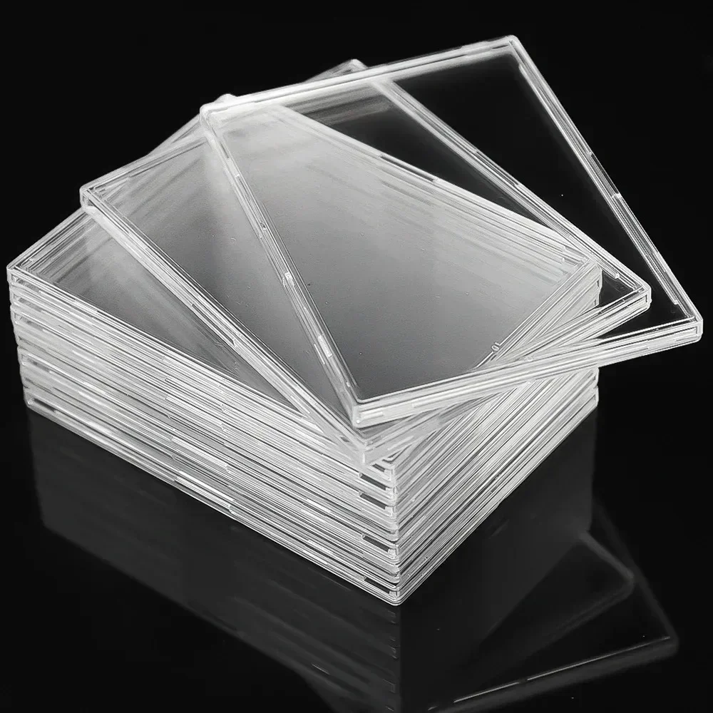 Transparent acrylic card storage clip-type game sports trading card display box K-pop idol photo protective cover non-magnetic