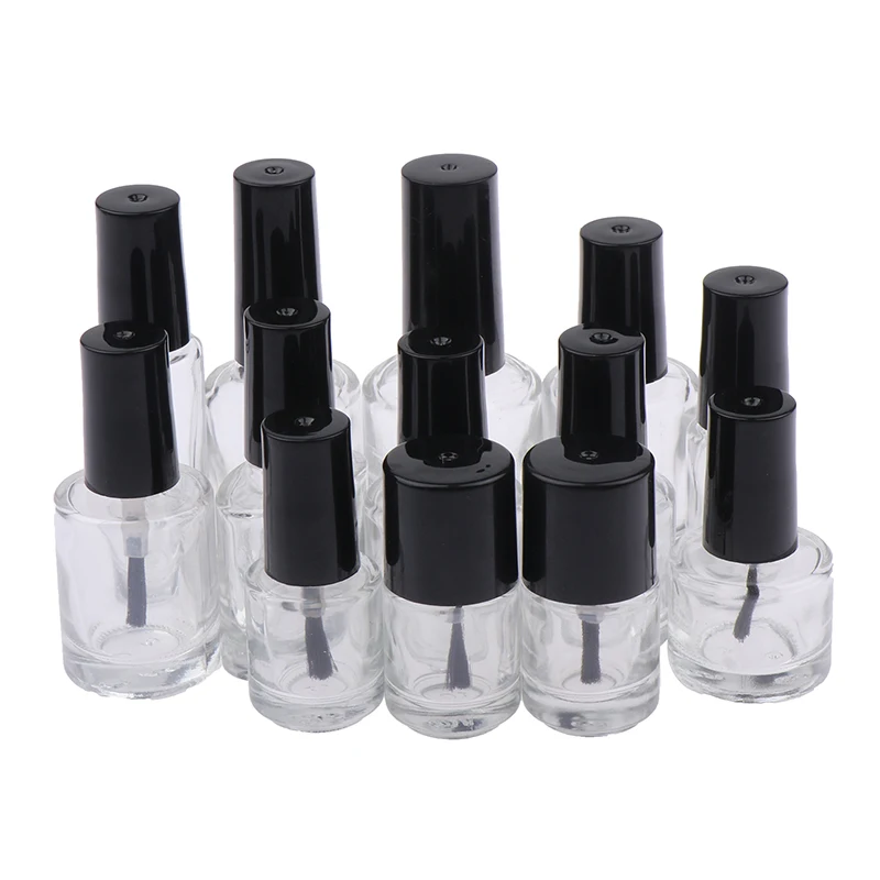 Bouteille de vernis à ongles africain avec bouchon en plastique, bouteille de gel à ongles, récipient avec couvercle, pinceau de maquillage, bouteille de gel à ongles, 5ml, 10ml, 15ml