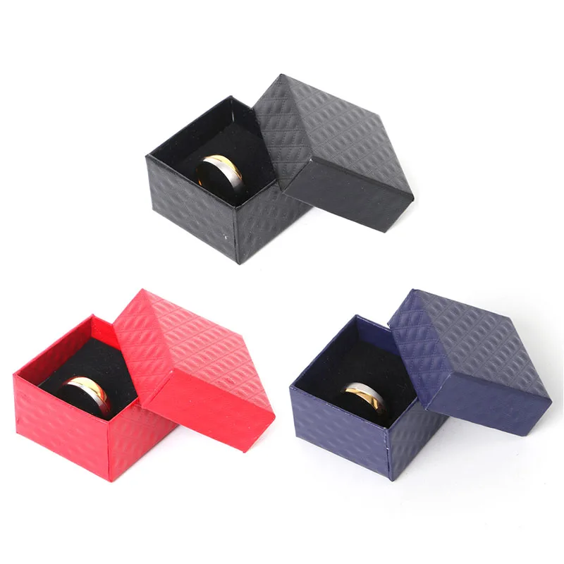 Cardboard Jewelry Box Black Square Paper Gift Case Paperboard Boxes with Sponge