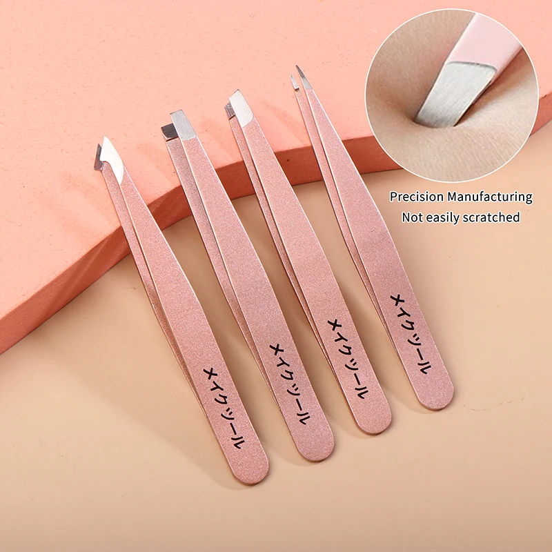 1/2/4pcs Eyebrow Tweezers Set Professional Tweezer For Eyebrow Great Precision For Facial Hair Splinter And Ingrown Hair Removal