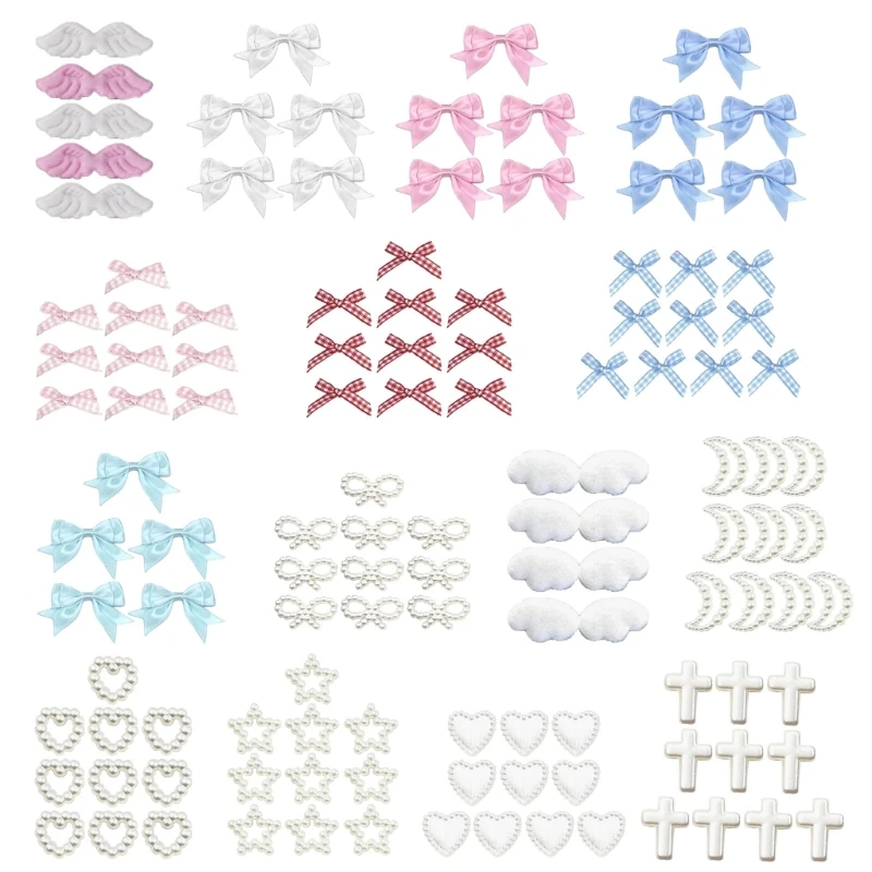 Pink and White Bowknot Heart Packaging Material DIY Decoration Material Set for Kpop Photocard Holder and Gift Wrapping