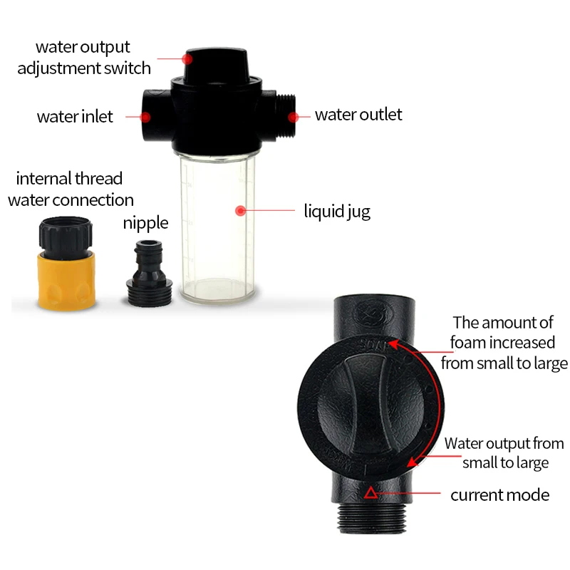 Pistola de agua de alta presión para lavado de coches, boquilla de manguera de riego de jardín, rociador, jarra de espuma, conector rápido de junta de grifo