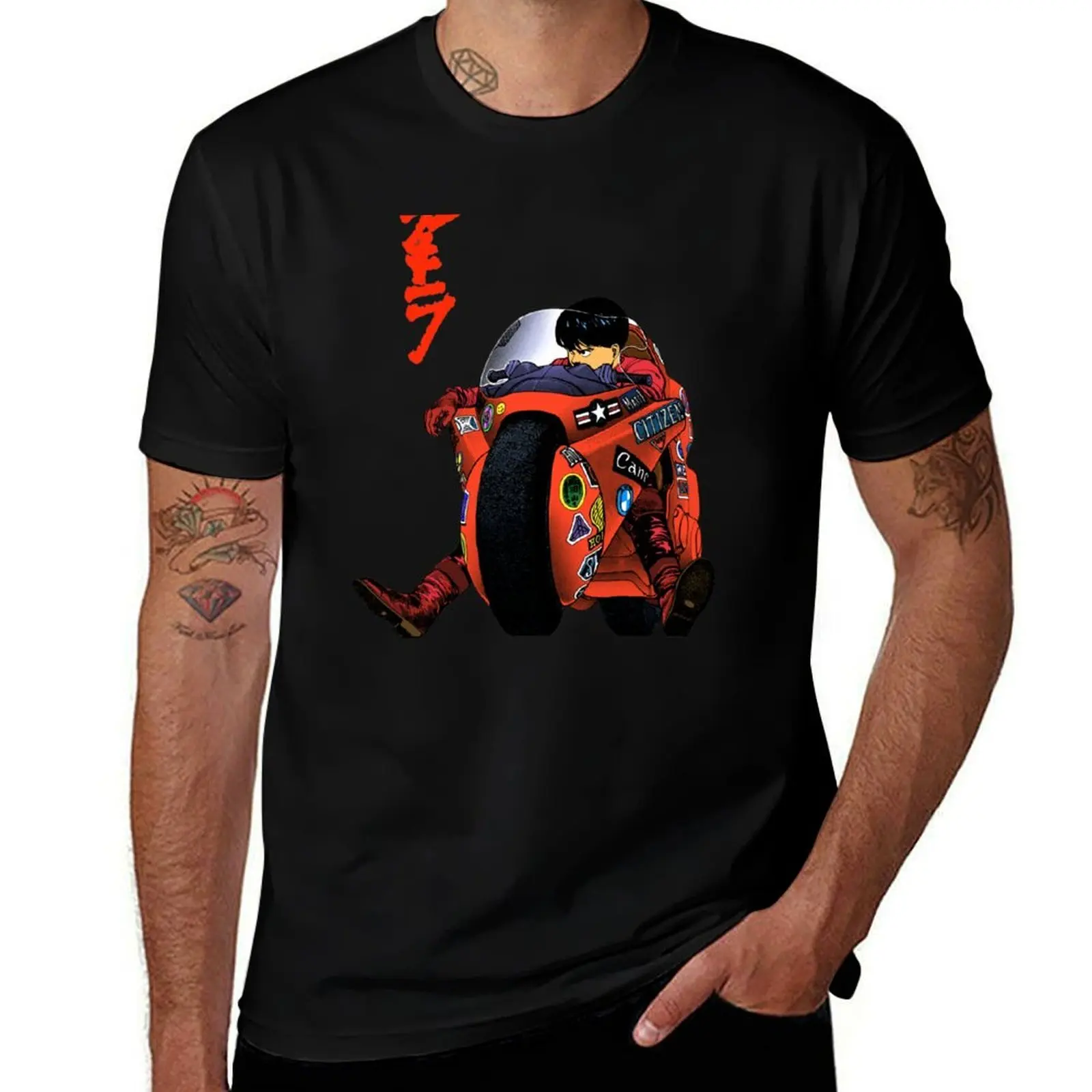 

AKIRA Motorcycle Kaneda Color Manga T-Shirt anime t shirts animal prinfor boys sports fans Short sleeve tee men
