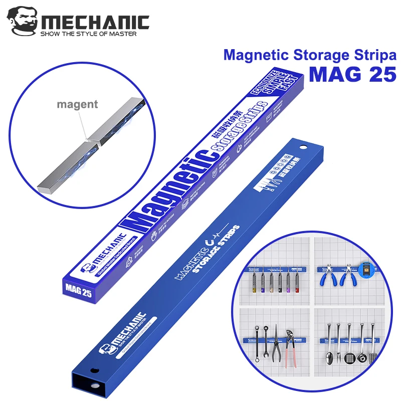 MECHANIC MAG25 Super Absorption Magnetic Absorption Bar Metal Storage Screwdriver Phone Repair Fixtures Kitchen Tool