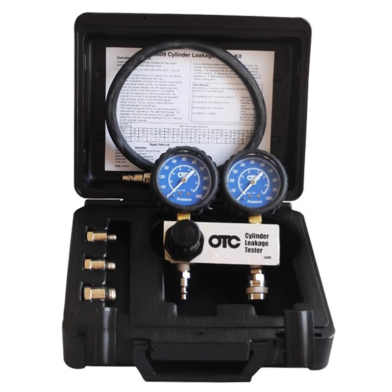 

Dual 2-1/2" Gauges Cylinder Leakage Down Tester Kit OTC 5609C Leakdown Tester Cylinder Leakage Measuring Instrument