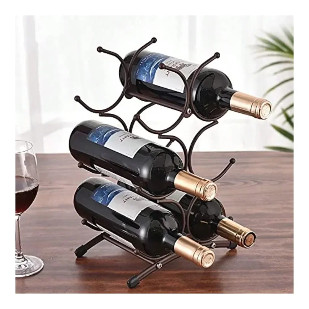 

Countertop Wine Rack Cutlery Cabinet Wine Rack Small Desktop StainlessSteel Metal Wine Storage Rack That Can Accommodate 6 Bott