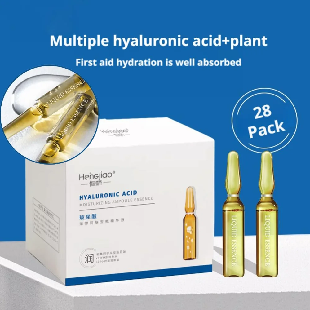 

Сыворотка-ампула с гиалуроновой кислотой, 28 шт., набор против морщин с ниацинамидом и аргирелином, глубоко увлажняющий оригинальный раствор