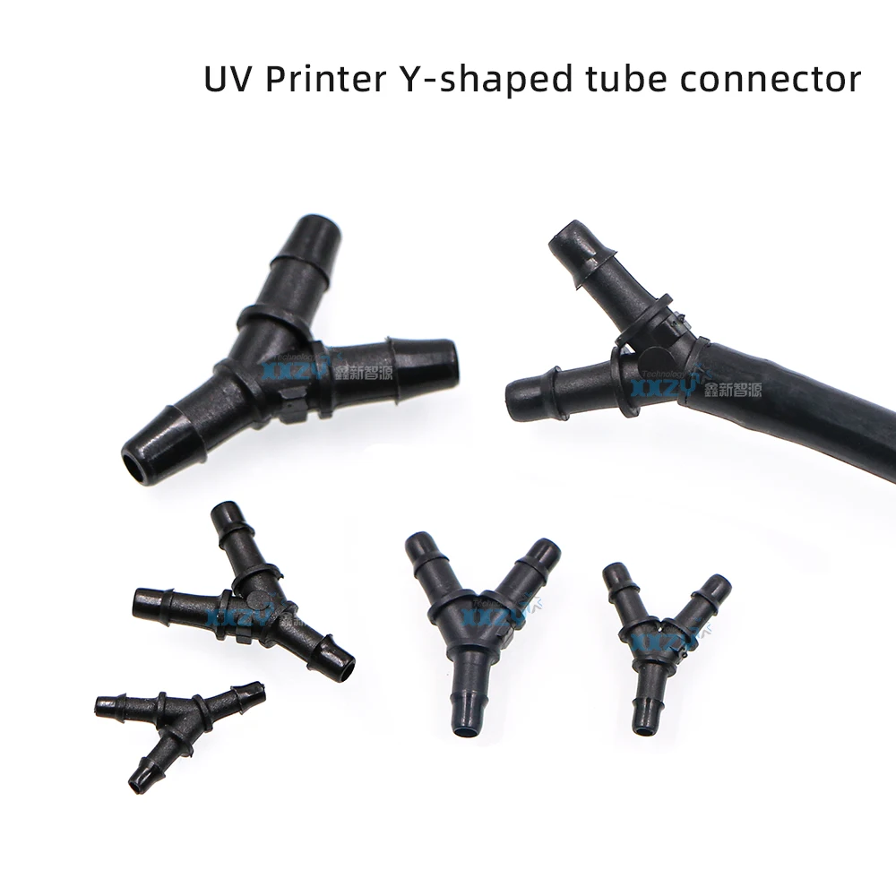 

20PCs UV Flatbed Printer Y Shape 3*2mm 4*3mm 6*4mm UV Ink Pipe Plastic Ink Tube Connector Adapter Joint Ink Hose Connector