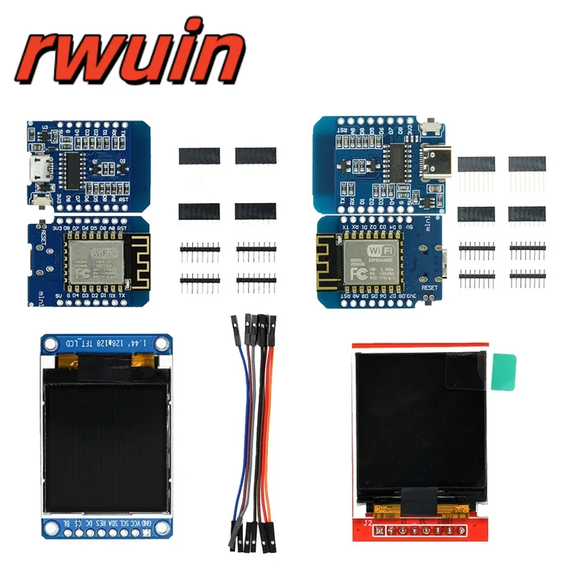 Mini D1 NodeMcu Lua WIFI ESP8266 Макетная плата + TFT ЖК-экранный модуль 1,44-дюймовый экран Mini D1 NodeMcu Lua WIFI ESP8266 Макетная плата + TFT ЖК-экранный модуль 1,44-дюймовый экран