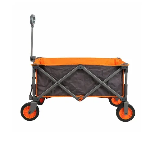 Portable 4 Wheels Storage Basket Garden Beach Trolley Folding Camping Wagon