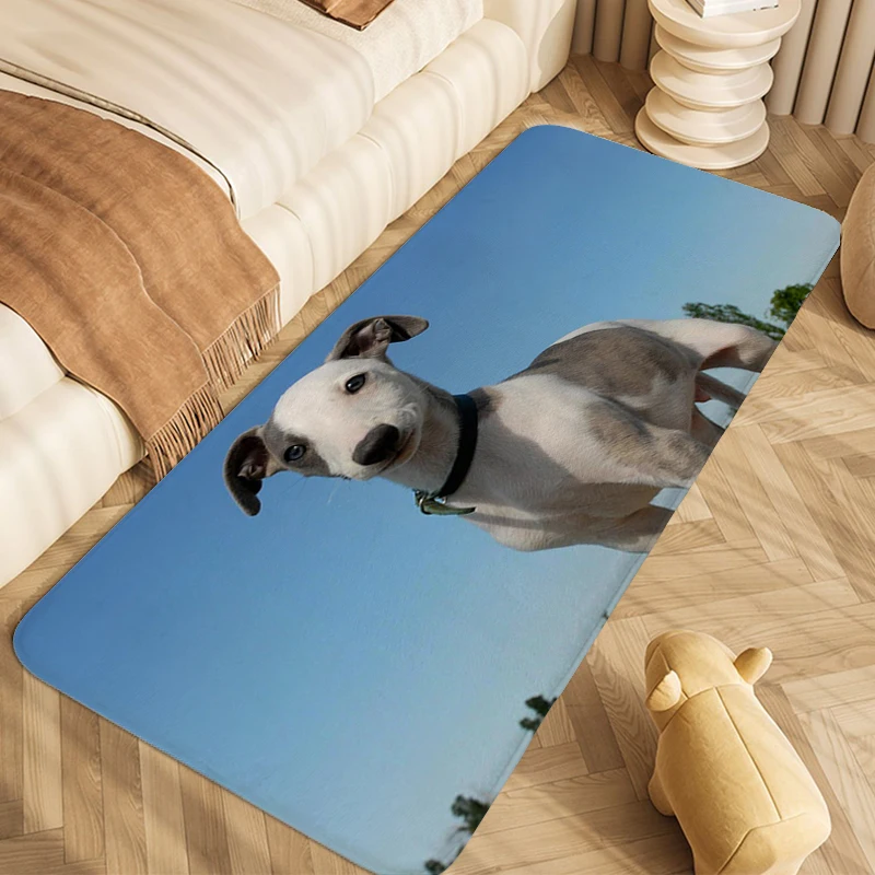 Bathroom Mat Whippet Dog Sleeping Room Rugs Washable Non-slip Kitchen Mats Living Room Floor Carpet Soft Entrance Door Doormat