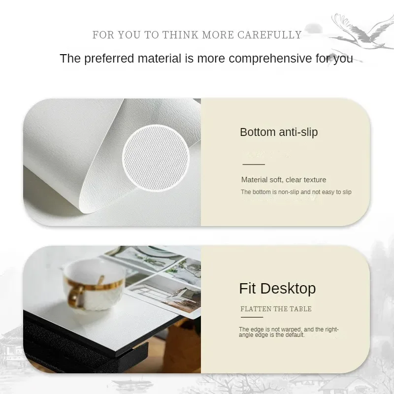 American Retro Leather Table Mat Waterproof Oil Free Disposable Tablecloth Dining Table Cushion