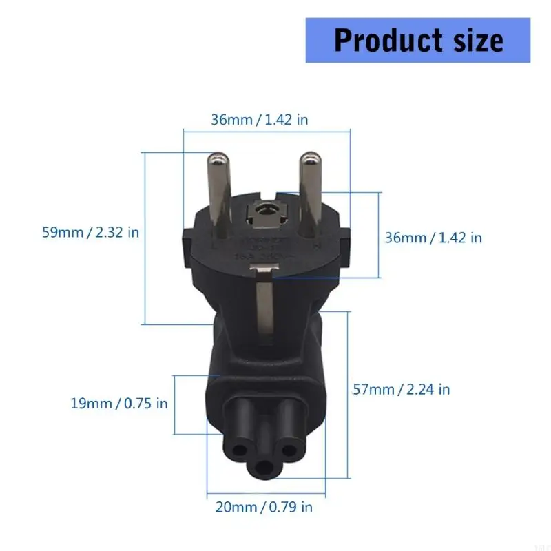 Set 2 stks EU 4,8 mm naar IEC320 C5 Adapter Converter voor laptopprinter notebook