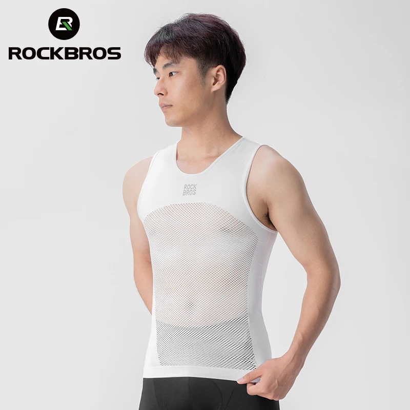 ROCKBROS Fahrradweste leicht hochelastisch atmungsaktiv schnell trocknend Sweatshirt Basisschicht Unterhemd Herren-Radsportbekleidung