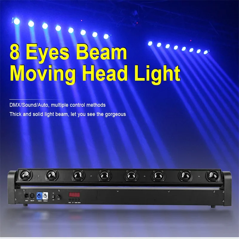 

LED Beam 8x12W RGBW 4 in 1 Moving Head Light DMX512 Control For DJ Disco Bar KVT Party Stage Equipment