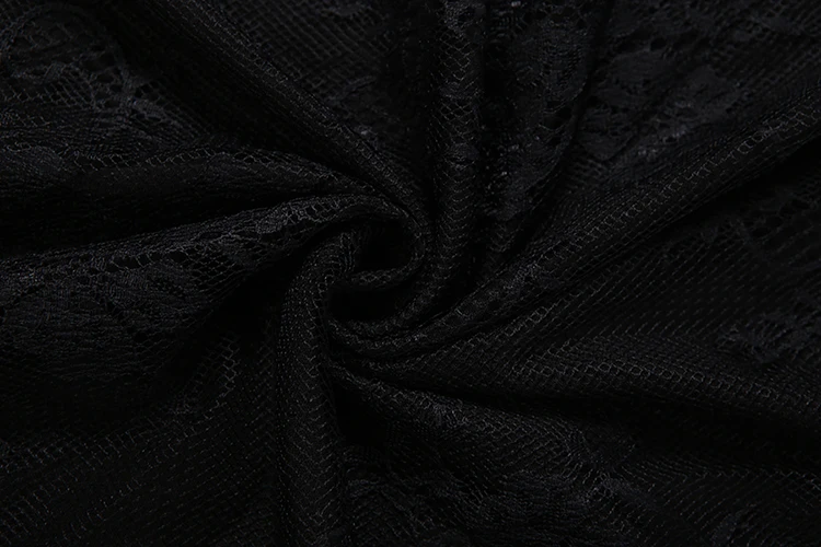 Weird Puss Spitzen-Patchwork-Kleid Damenmode Einfaches O-Ausschnitt Puffärmel Stretch Trend Elegantes Bankett-Party-Club-Langes Bodycon-Kleid – Detail 10