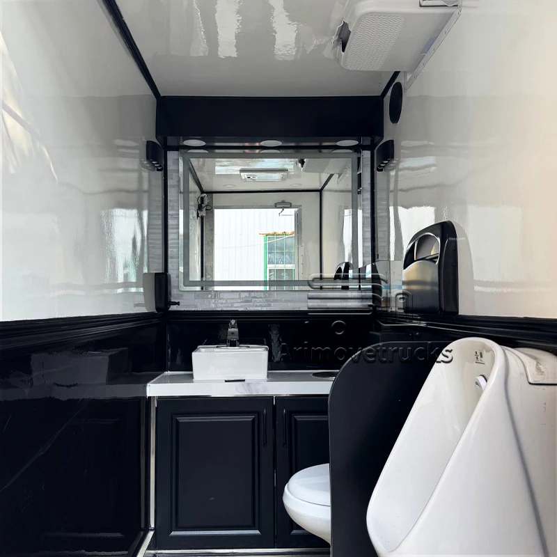 Mobile toilet, outdoor portable VIP toilet trailer, outdoor portable bathroom toilet trailer, luxury model