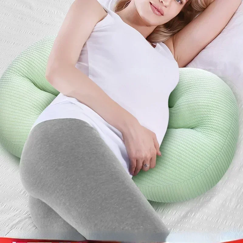 Pregnant Women Pillow Simple Solid Color U-shape Waist Abdomen Support Side Sleeping Protection Cushion Maternity Body Pillow