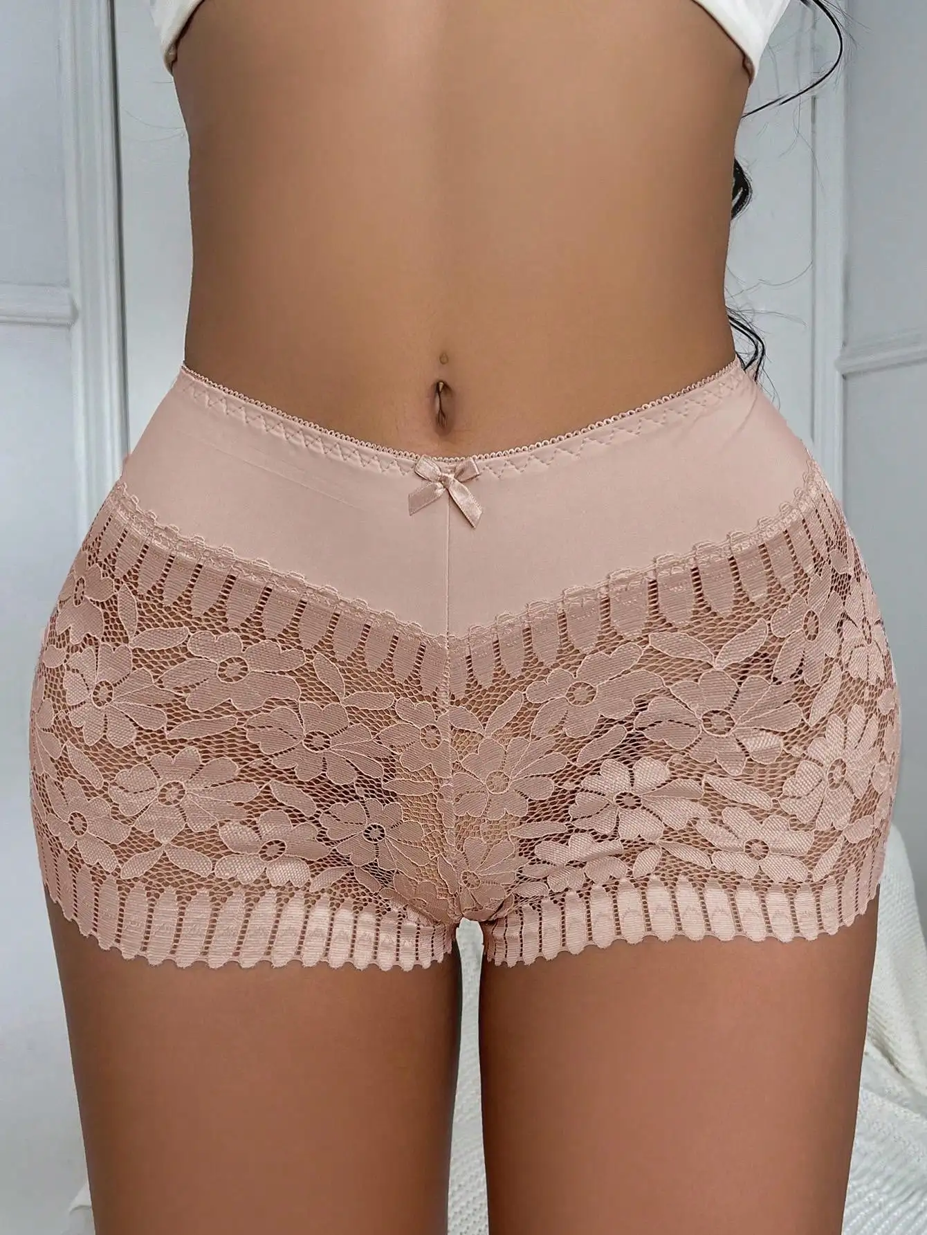 Sexy Lace High Waist Panties  Style Breathable  Underwear Lace  Boyshorts