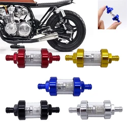 JIUWAN High Quality Universal Motorcycle Inner Gasoline Fuel Filter White Hose Multicolor Aluminum Motobike Gas Oil Fuel Filters