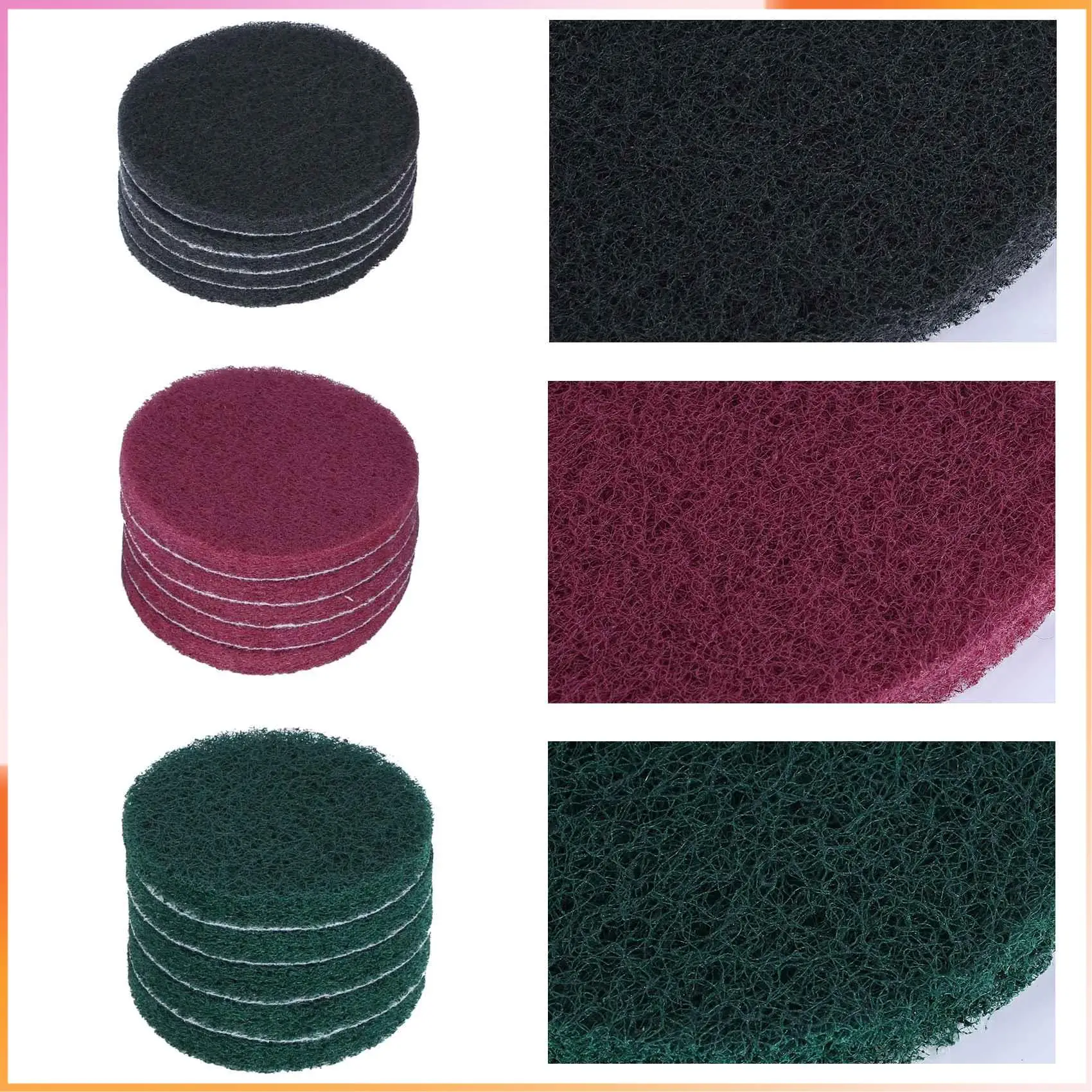 

A93Z 16Pcs 4 Inch Drill Power Brush Tile Scrubber Scouring Pad Cleaning Kit With 4 Inch Disc Pad Holder 3 Different Stiffness