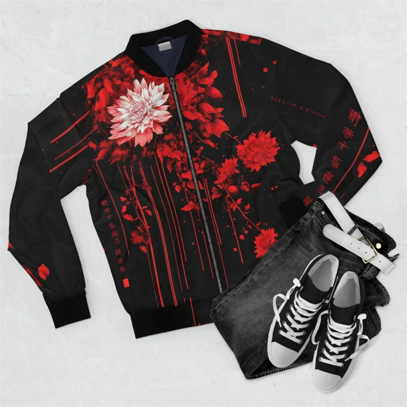 Harjauku Japanese Style Graffiti Art Street Men's Oversized 3D
