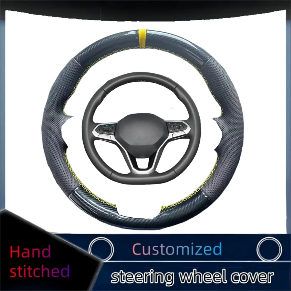 

Braid Car Steering Wheel Cover Wrap Hand Sewing Carbon Fibre Leather For Volkswagen VW Golf 7 6 MK7 MK6 MK5 NK4 NK3 MK2 Polo