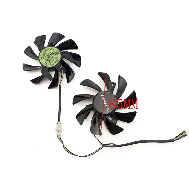 Brand new GPU 85MM 4PIN T129215SU DC 12V 0.5A for Sapphire RX 580 2048SP 8G D5 graphics card cooling as replacement cooling fan