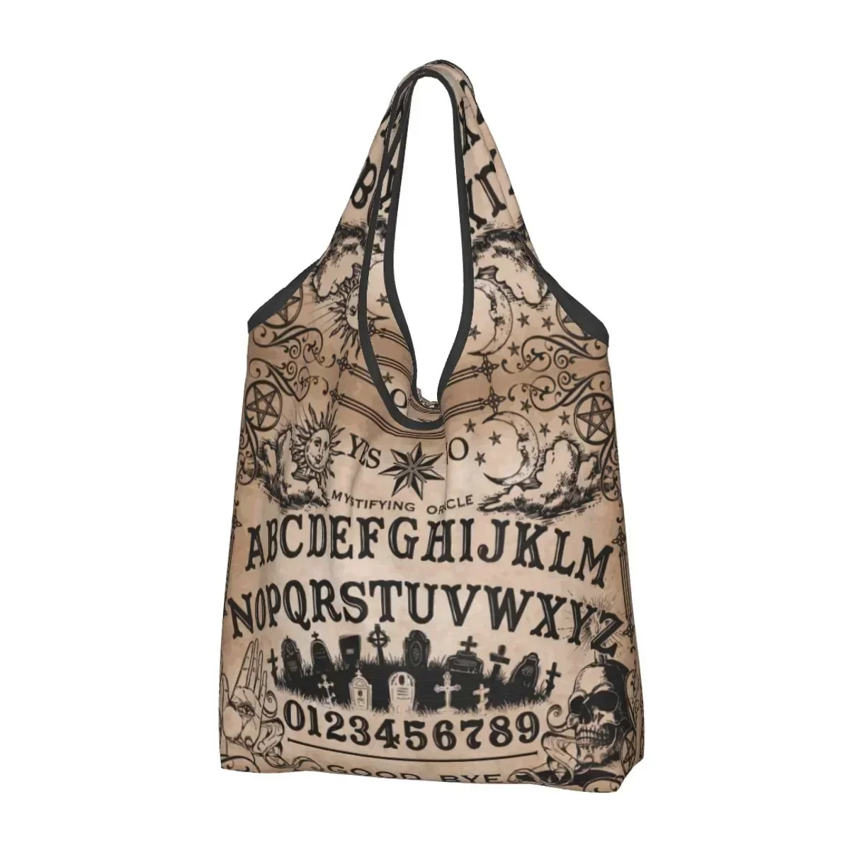 Reusable Halloween Witchcraft Shopping Bag Women Tote  Portable Occult Witch Groceries Shopper s